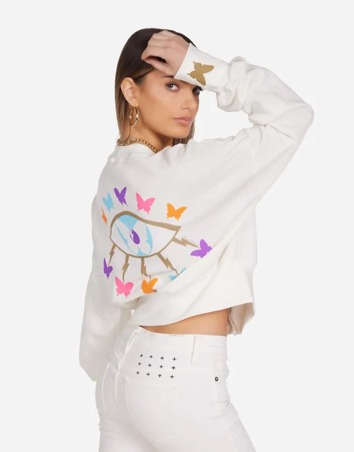 Women039s Camas Butterfly Eye Milk Lauren Moshi Sweaters and Knits