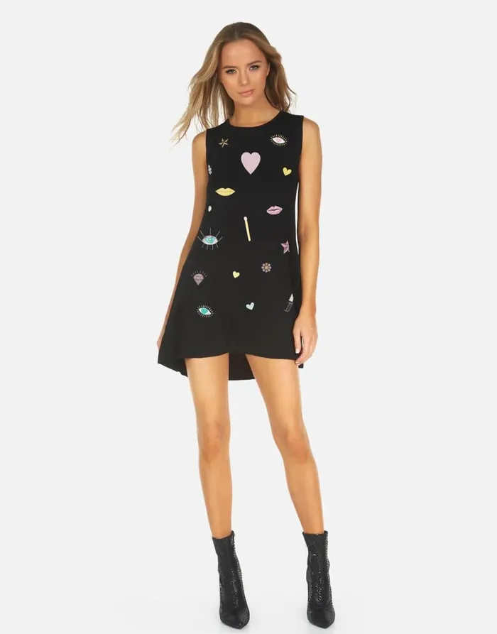 Women039s Deanna X Crystal Glam Black Lauren Moshi Dresses
