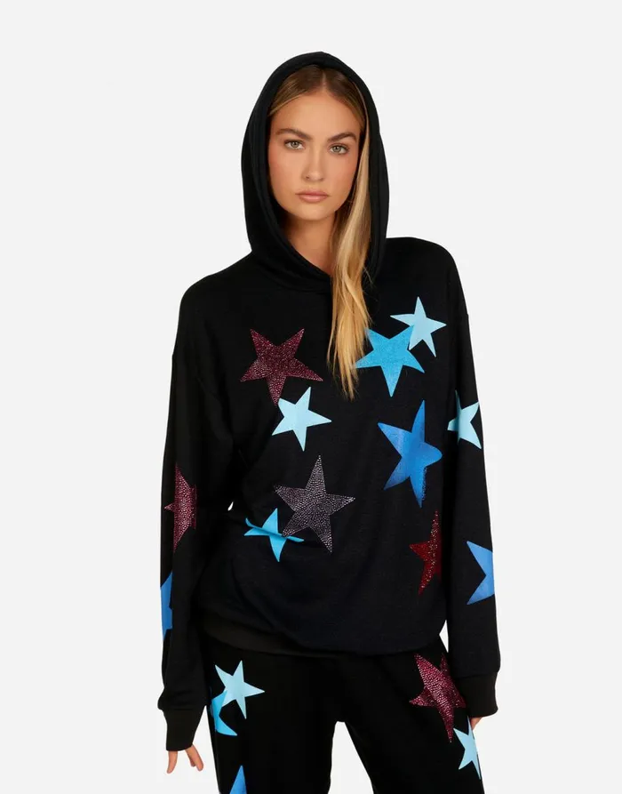 Women039s Harmony Color Crystal Multi Stars Onyx Lauren Moshi Hoodies