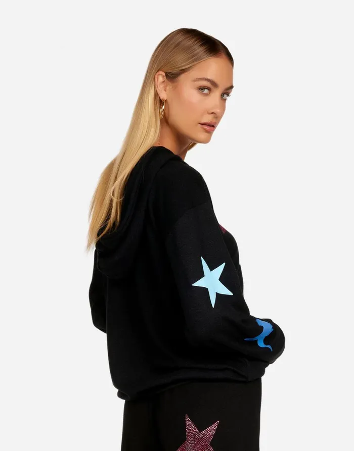 Women039s Harmony Color Crystal Multi Stars Onyx Lauren Moshi Hoodies