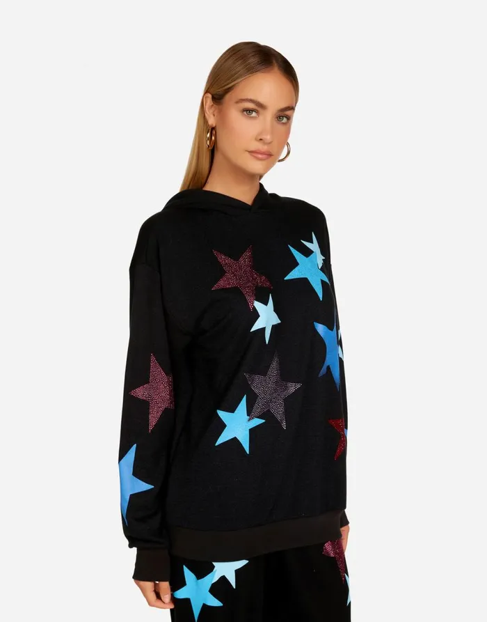 Women039s Harmony Color Crystal Multi Stars Onyx Lauren Moshi Hoodies