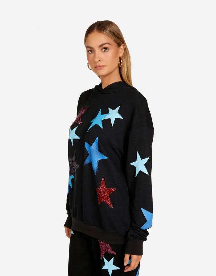 Women039s Harmony Color Crystal Multi Stars Onyx Lauren Moshi Hoodies