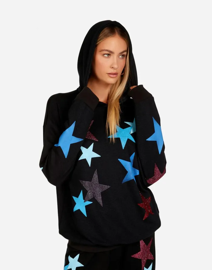 Women039s Harmony Color Crystal Multi Stars Onyx Lauren Moshi Hoodies