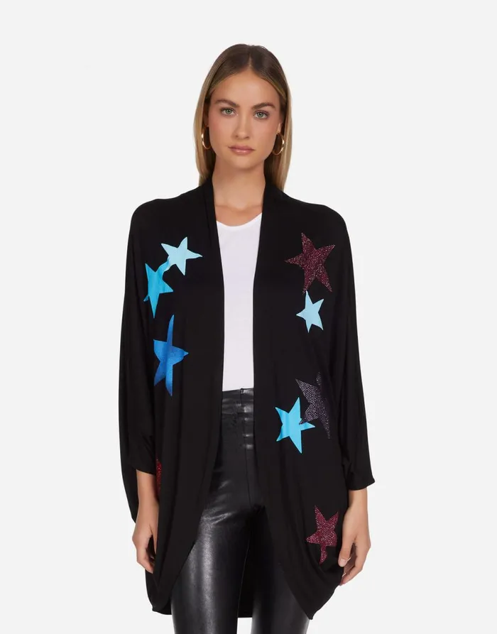 Women039s Isla Color Crystal Multi Stars Black Lauren Moshi Sweaters and Knits