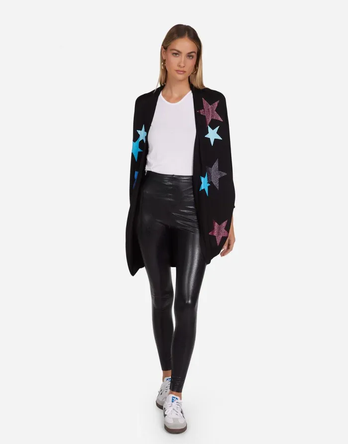 Women039s Isla Color Crystal Multi Stars Black Lauren Moshi Sweaters and Knits
