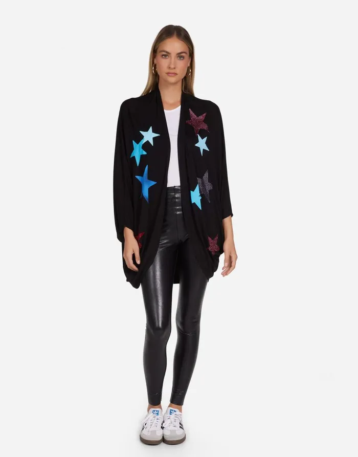 Women039s Isla Color Crystal Multi Stars Black Lauren Moshi Sweaters and Knits