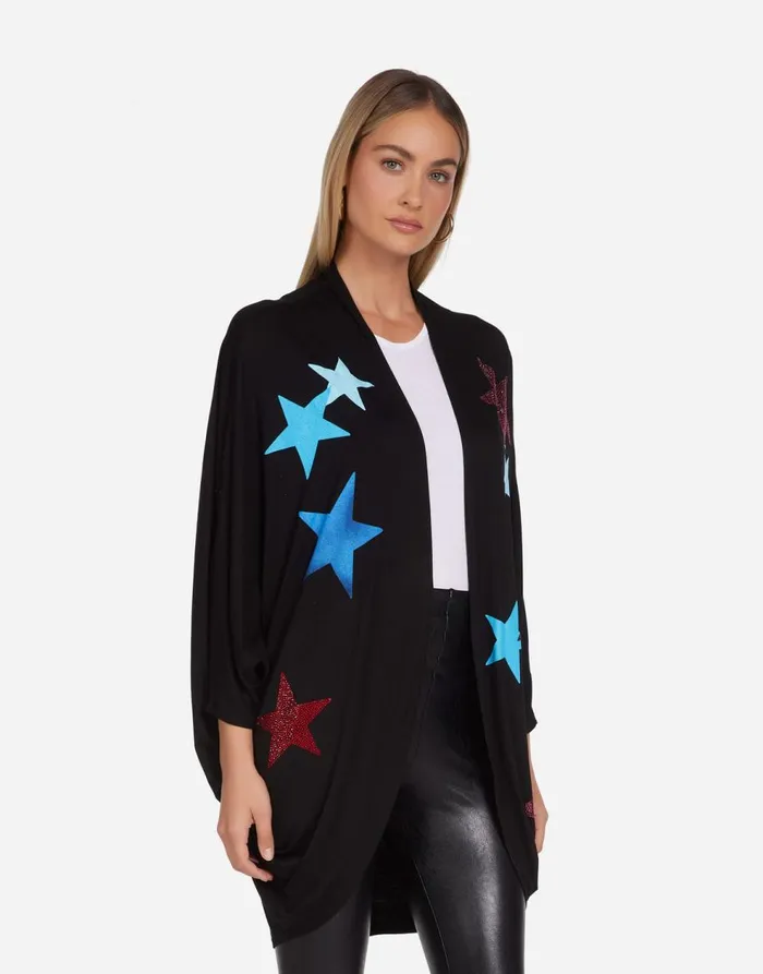 Women039s Isla Color Crystal Multi Stars Black Lauren Moshi Sweaters and Knits