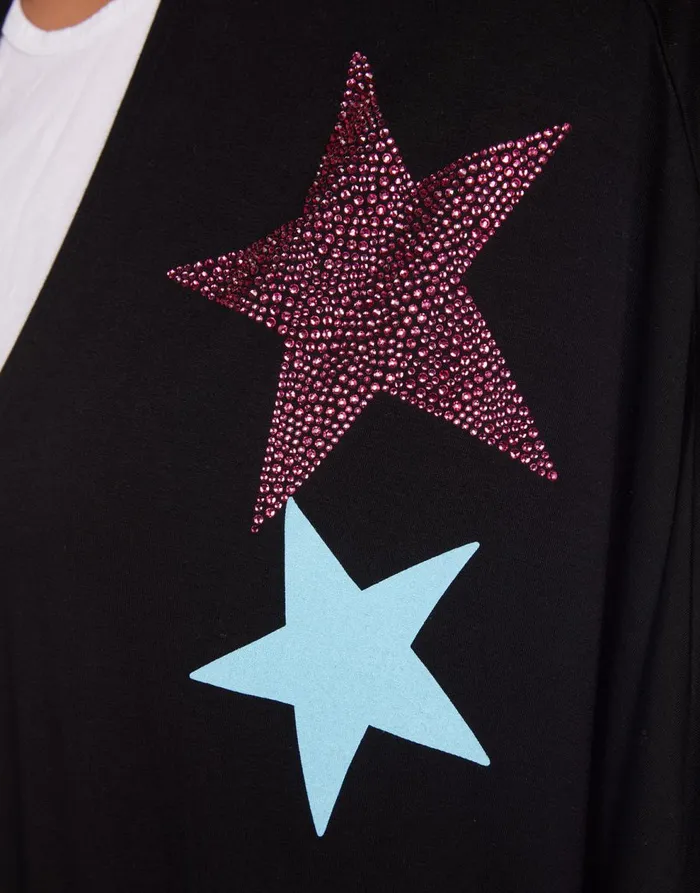 Women039s Isla Color Crystal Multi Stars Black Lauren Moshi Sweaters and Knits