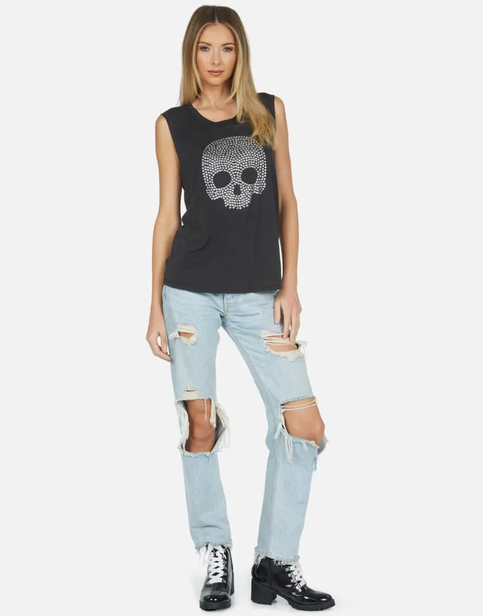 Women039s Kel Nailhead Skull Onyx Lauren Moshi Tanks