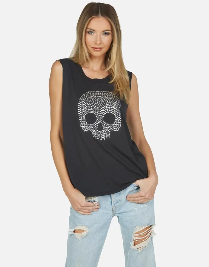 Women039s Kel Nailhead Skull Onyx Lauren Moshi Tanks