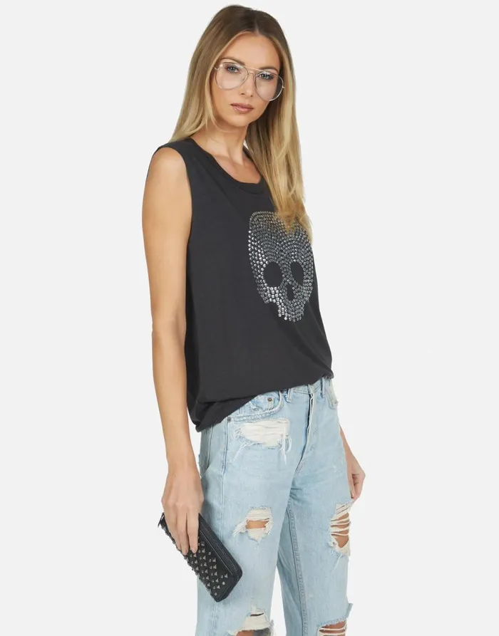 Women039s Kel Nailhead Skull Onyx Lauren Moshi Tanks