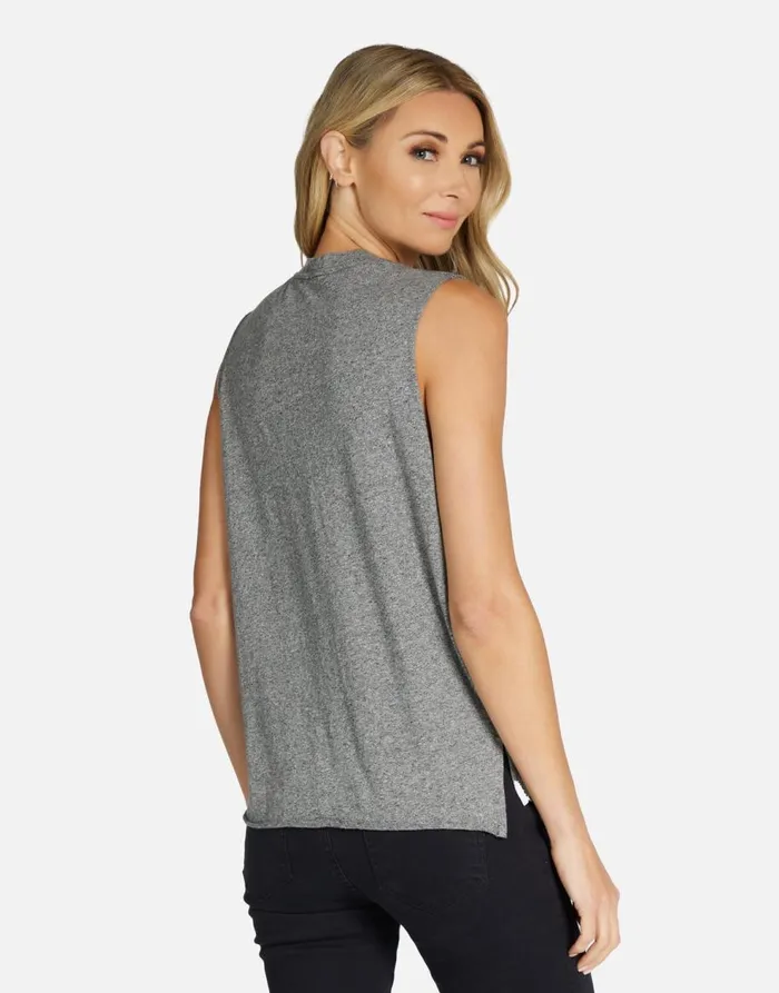 Women039s Kinzington Aerosmith Skull Heather Grey Lauren Moshi Tanks