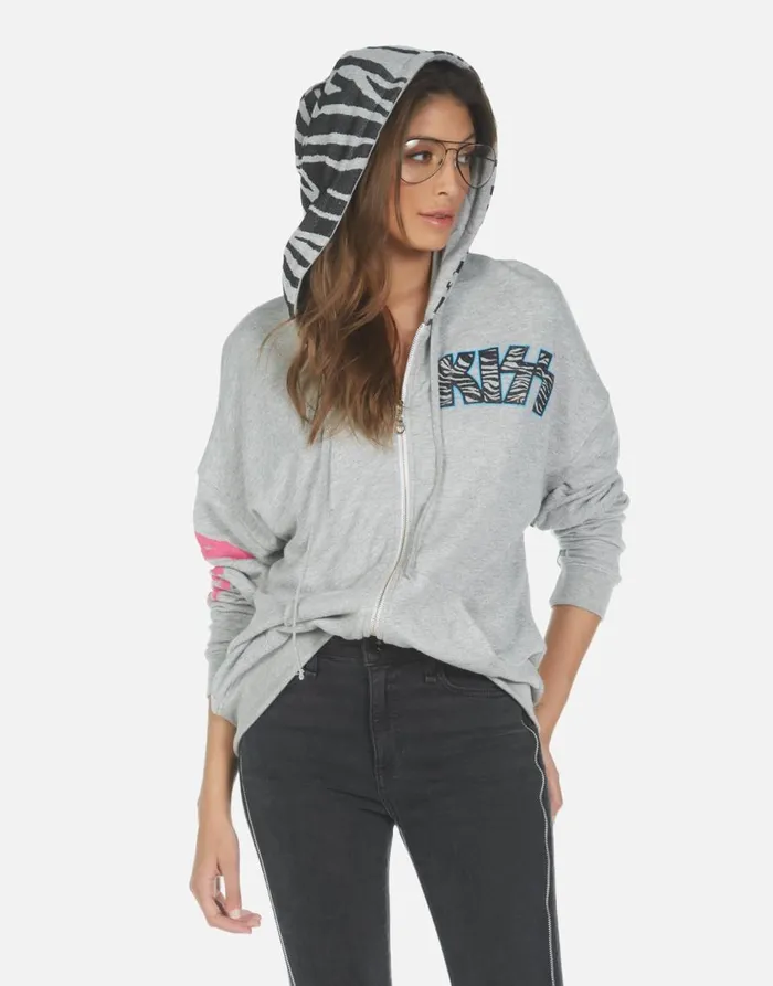 Women039s Koa KISS Animalize Heather Grey Lauren Moshi Hoodies
