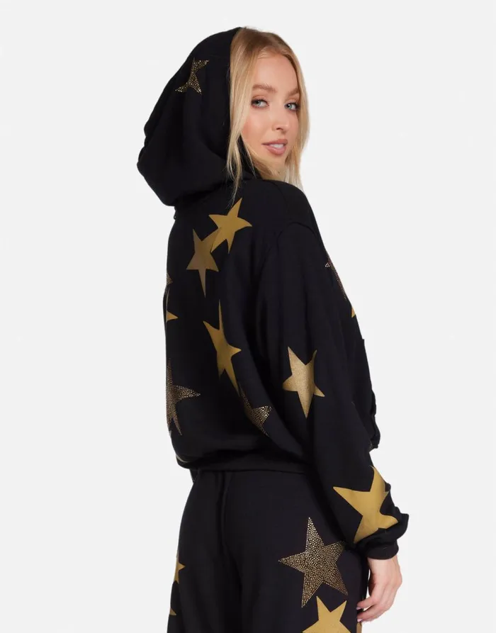 Women039s Lachelle Gold Crystal Multi Stars Black Lauren Moshi Hoodies