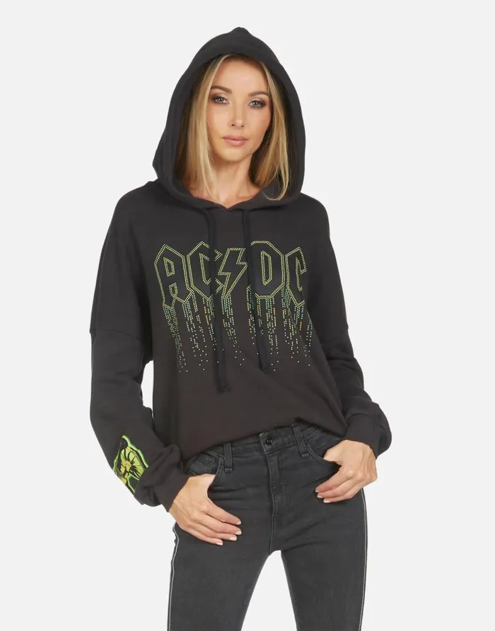 Women039s Lila ACDC Neon Stud Onyx Lauren Moshi Hoodies