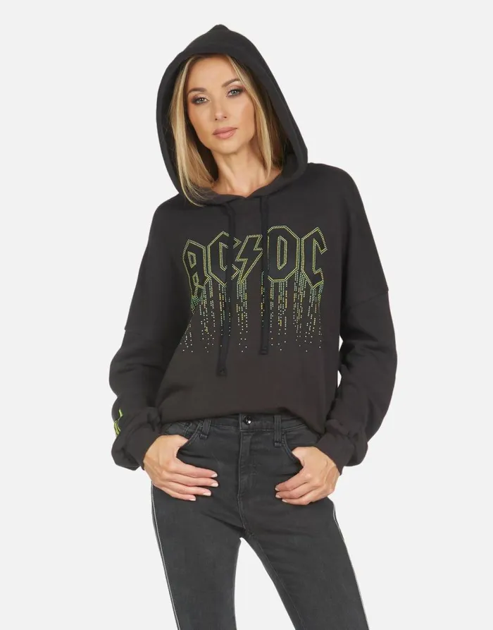 Women039s Lila ACDC Neon Stud Onyx Lauren Moshi Hoodies