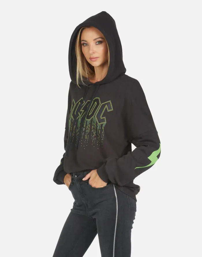 Women039s Lila ACDC Neon Stud Onyx Lauren Moshi Hoodies