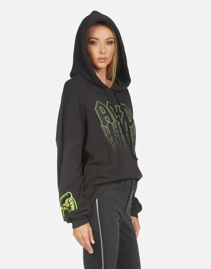 Women039s Lila ACDC Neon Stud Onyx Lauren Moshi Hoodies