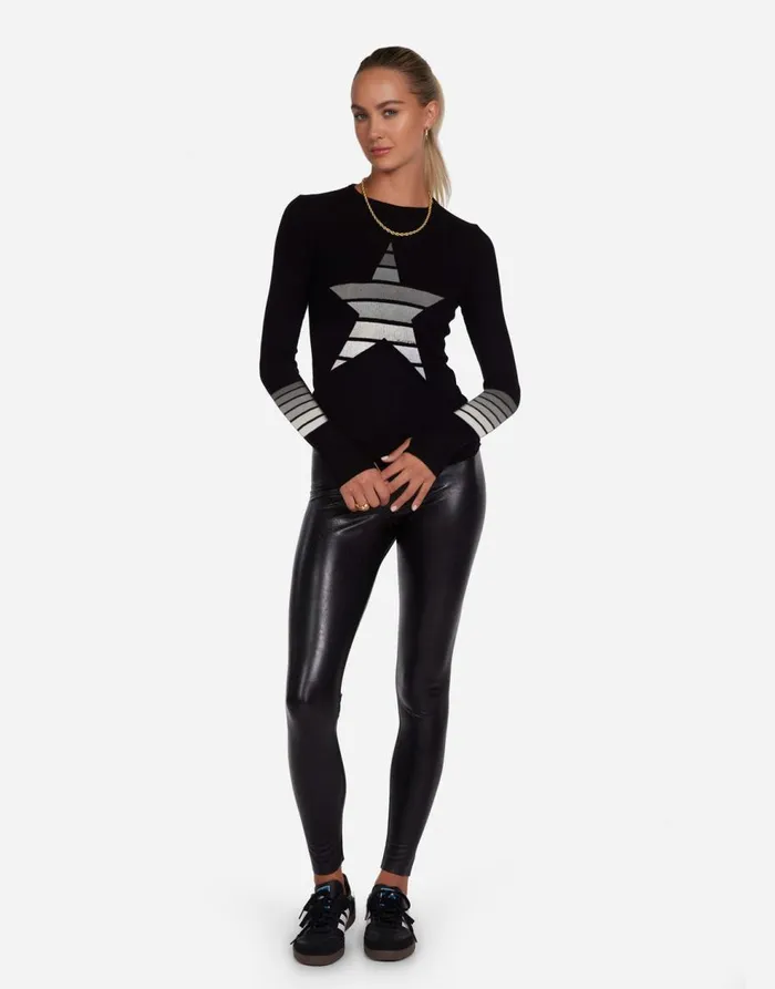 Women039s McKinley Ombre Star Black Lauren Moshi Long Sleeve