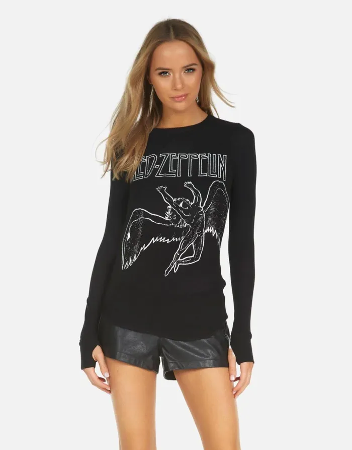 Women039s McKinley X Led Zeppelin Outline Black Lauren Moshi Long Sleeve