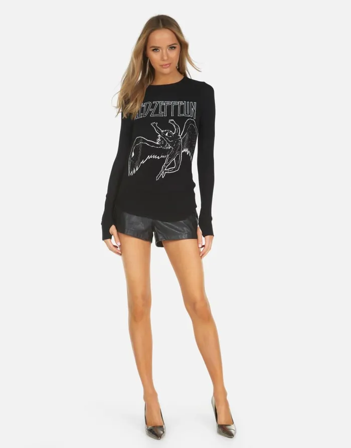 Women039s McKinley X Led Zeppelin Outline Black Lauren Moshi Long Sleeve