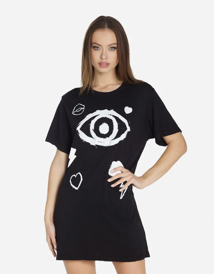 Women039s Misty Painted Evil Eye Black Lauren Moshi Dresses