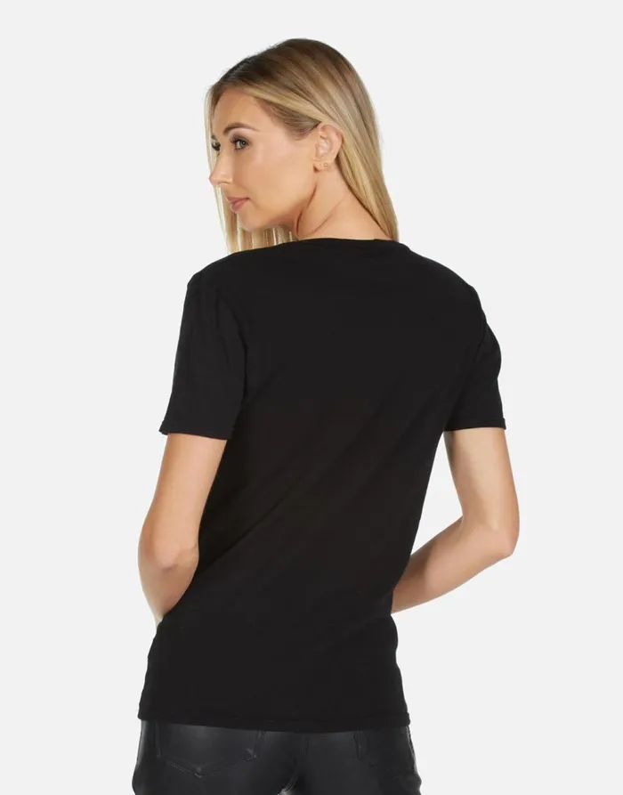 Women039s Myra X Aerosmith Skull Black Lauren Moshi Short Sleeve