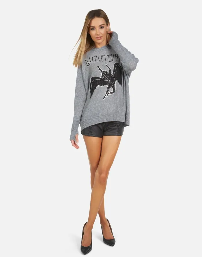 Women039s Namiko Led Zeppelin Outline Charcoal Lauren Moshi Sweaters and Knits