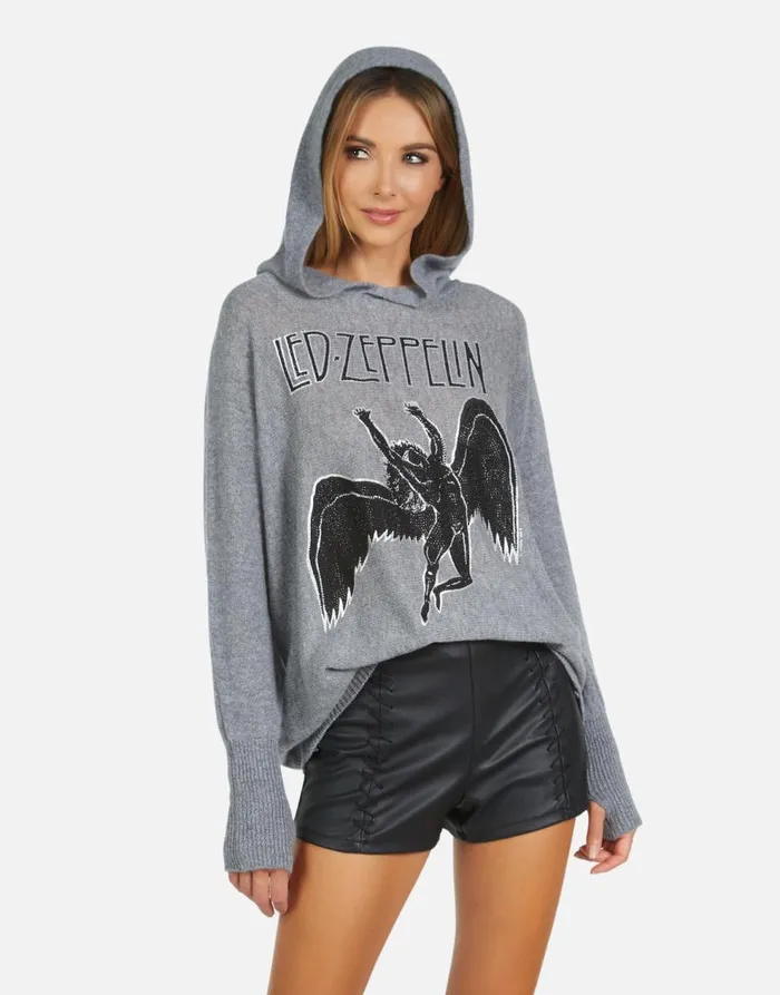Women039s Namiko Led Zeppelin Outline Charcoal Lauren Moshi Sweaters and Knits