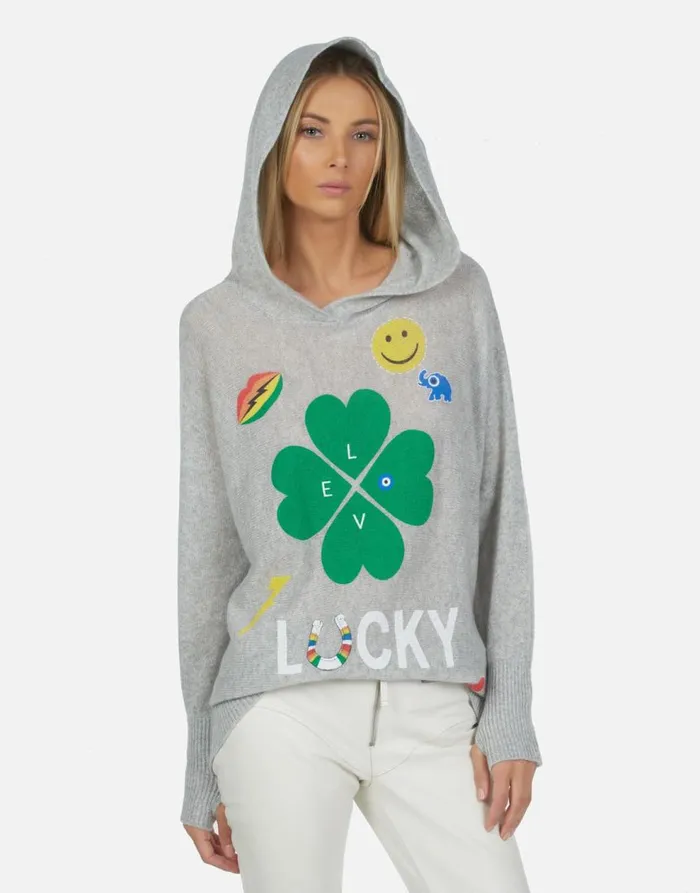 Women039s Namiko Lucky Clover Heather Grey Lauren Moshi Hoodies
