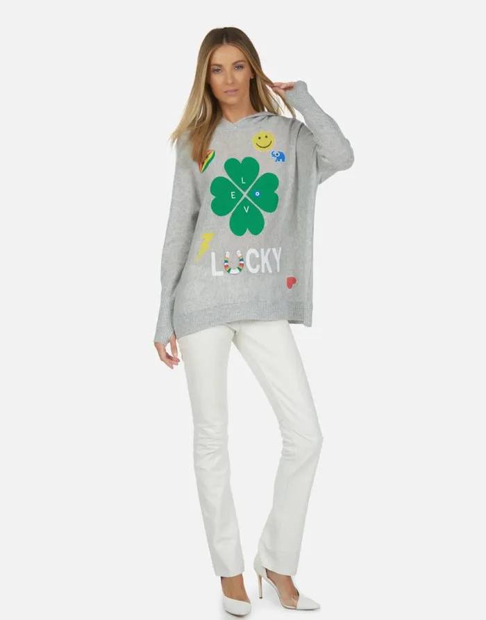 Women039s Namiko Lucky Clover Heather Grey Lauren Moshi Hoodies