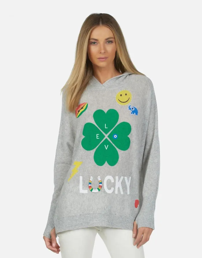 Women039s Namiko Lucky Clover Heather Grey Lauren Moshi Hoodies