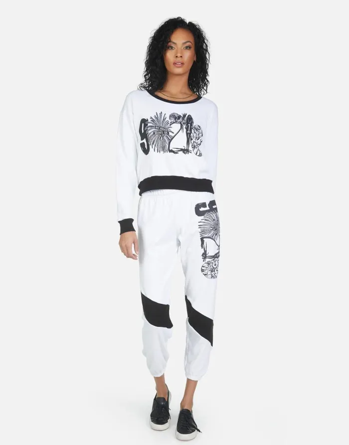 Women039s Ophelia 90210 White Lauren Moshi Long Sweatpants