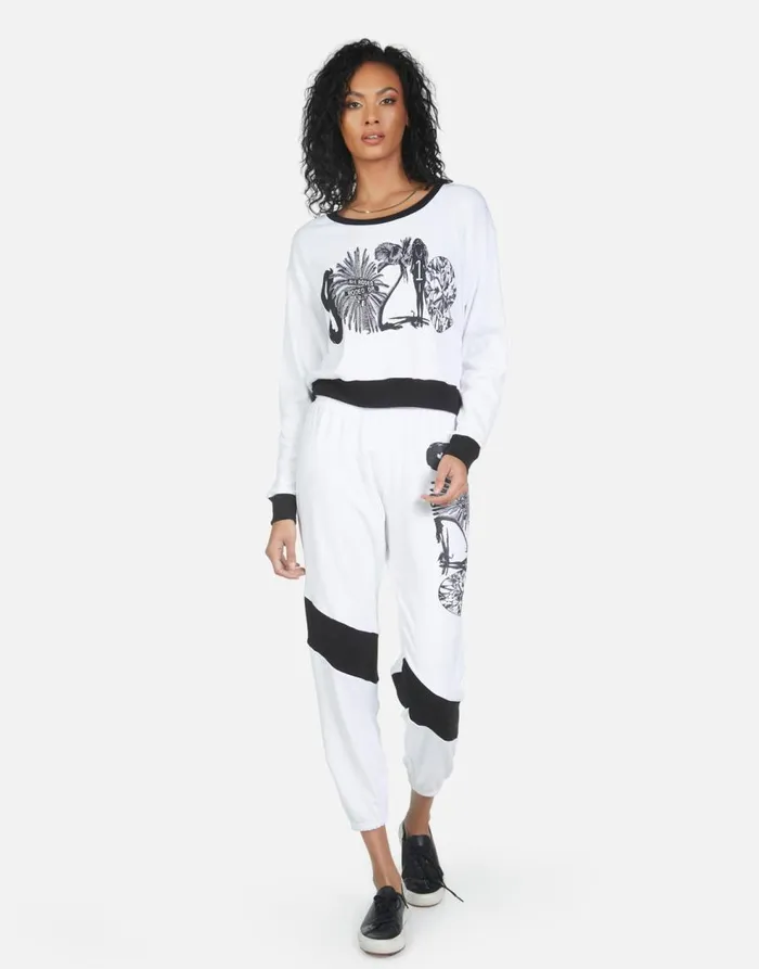 Women039s Ophelia 90210 White Lauren Moshi Long Sweatpants
