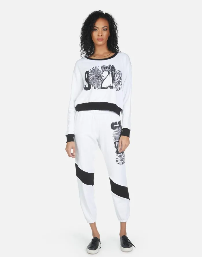 Women039s Ophelia 90210 White Lauren Moshi Long Sweatpants