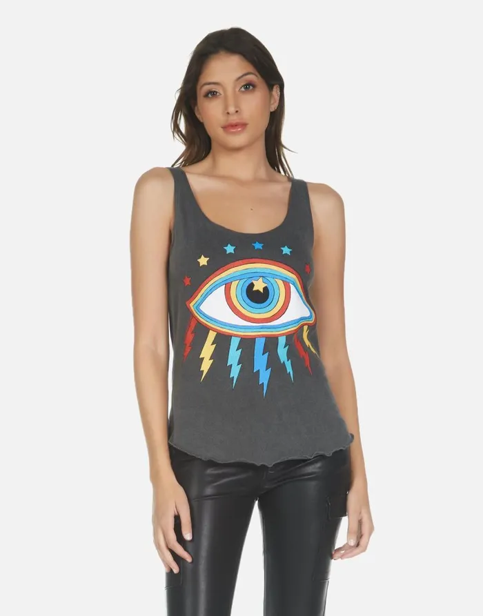 Women039s Parson Rainbow Lightning Eye Pigment Black Lauren Moshi Tanks