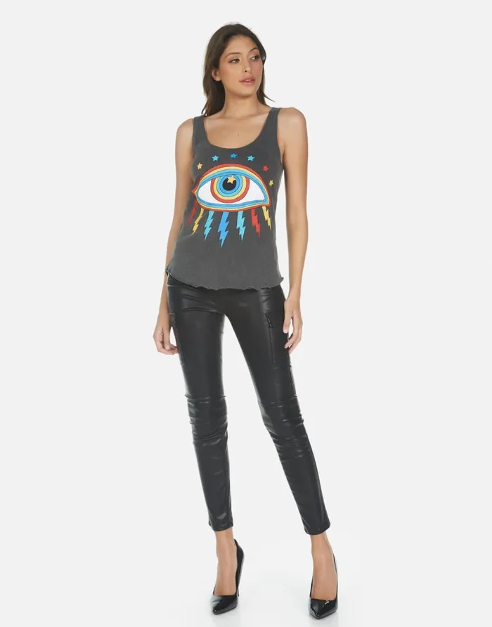 Women039s Parson Rainbow Lightning Eye Pigment Black Lauren Moshi Tanks