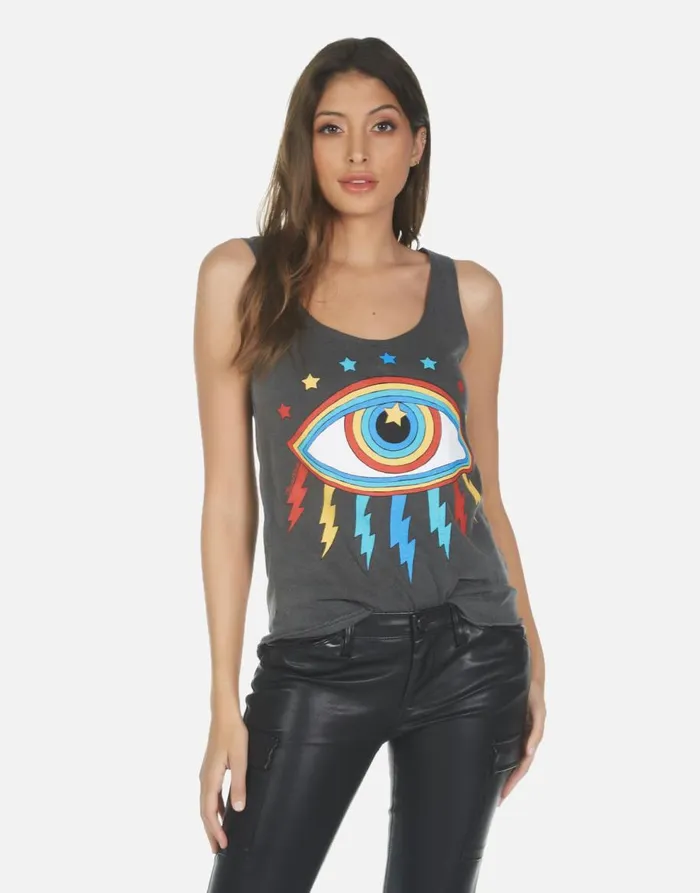 Women039s Parson Rainbow Lightning Eye Pigment Black Lauren Moshi Tanks