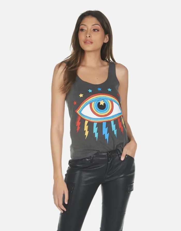 Women039s Parson Rainbow Lightning Eye Pigment Black Lauren Moshi Tanks