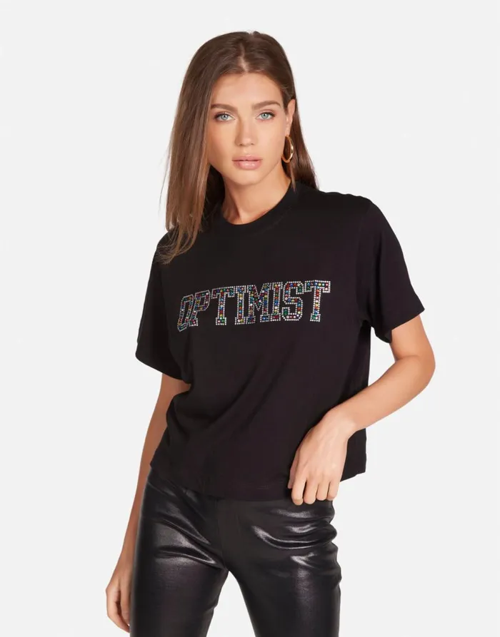 Women039s Rue Crystal Optimist Black Lauren Moshi Short Sleeve