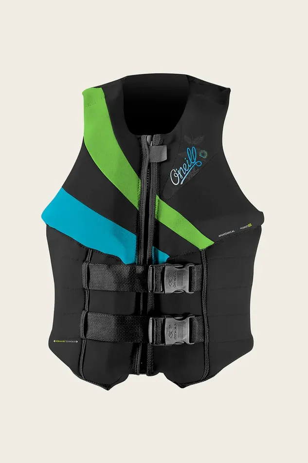 WOMEN039S SIREN USCG VEST Blkdaygloturq Women O039NEILL Women039S Wetsuits