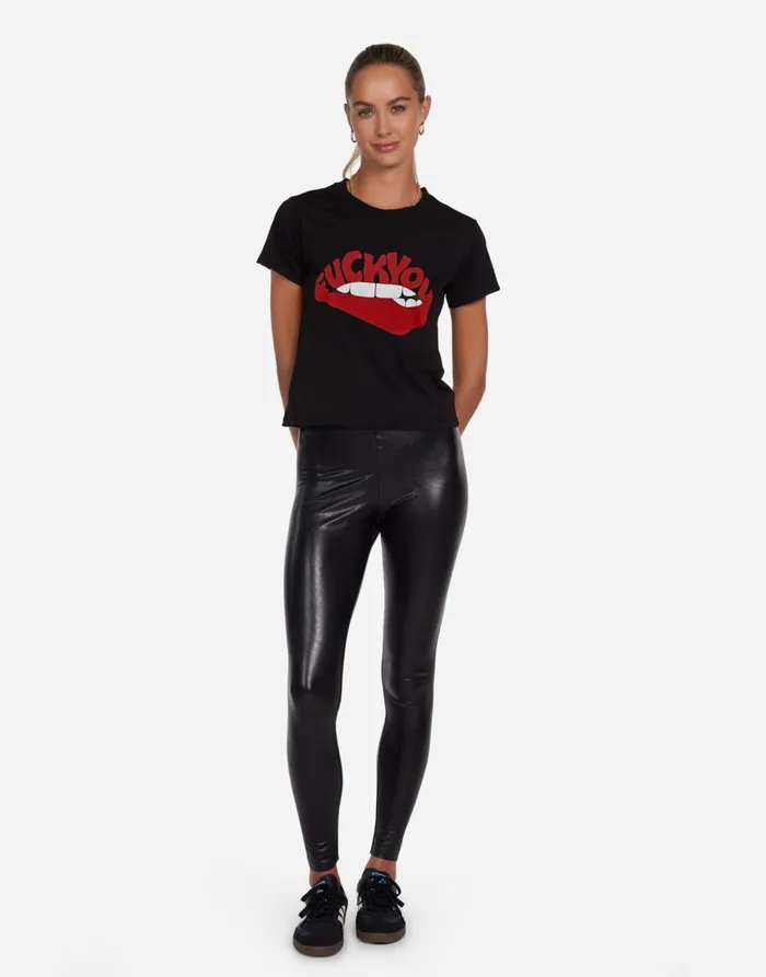 Women039s Ursula F You Biting Lip Black Lauren Moshi Short Sleeve