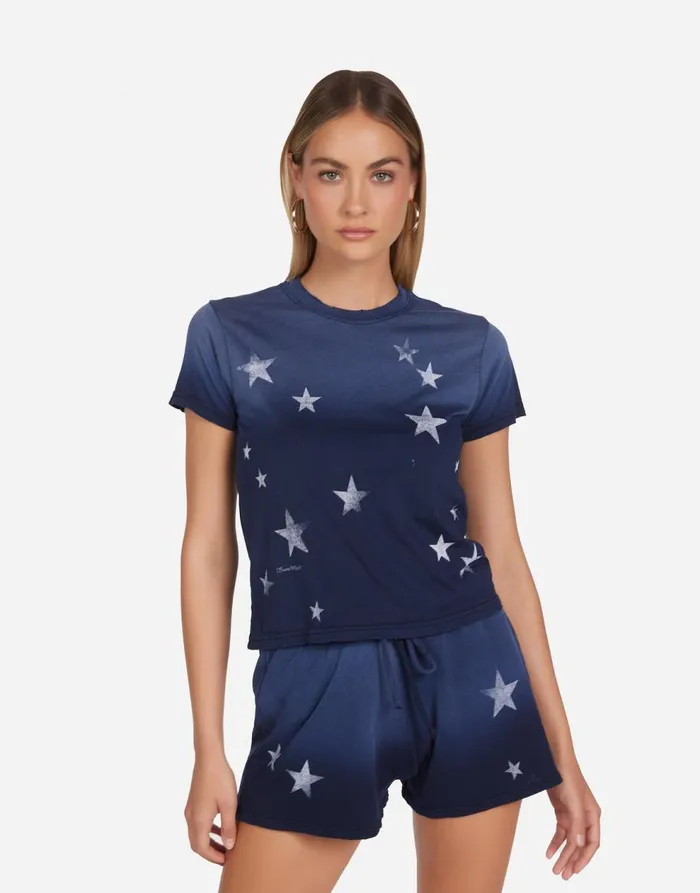 Women039s Ursula Vintage Stars Navy Ombre Lauren Moshi Short Sleeve