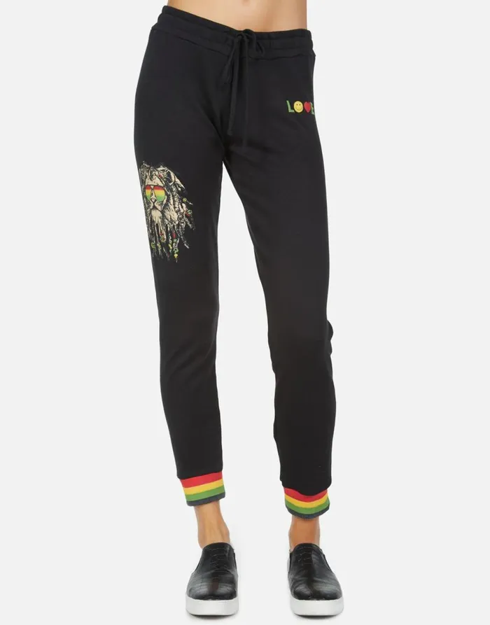 Women039s Valencia Rasta Lion Black Lauren Moshi Long Sweatpants
