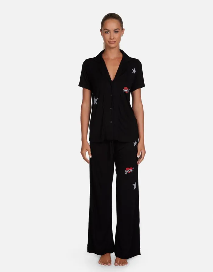 Women039s Waverly Rocker Teddy Black Lauren Moshi Short Sleeve