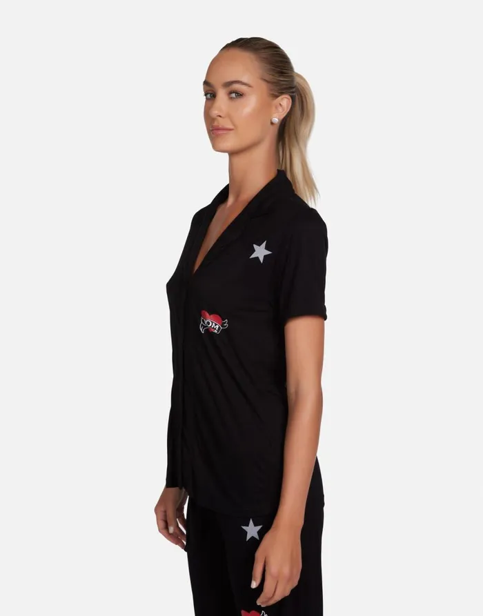 Women039s Waverly Rocker Teddy Black Lauren Moshi Short Sleeve