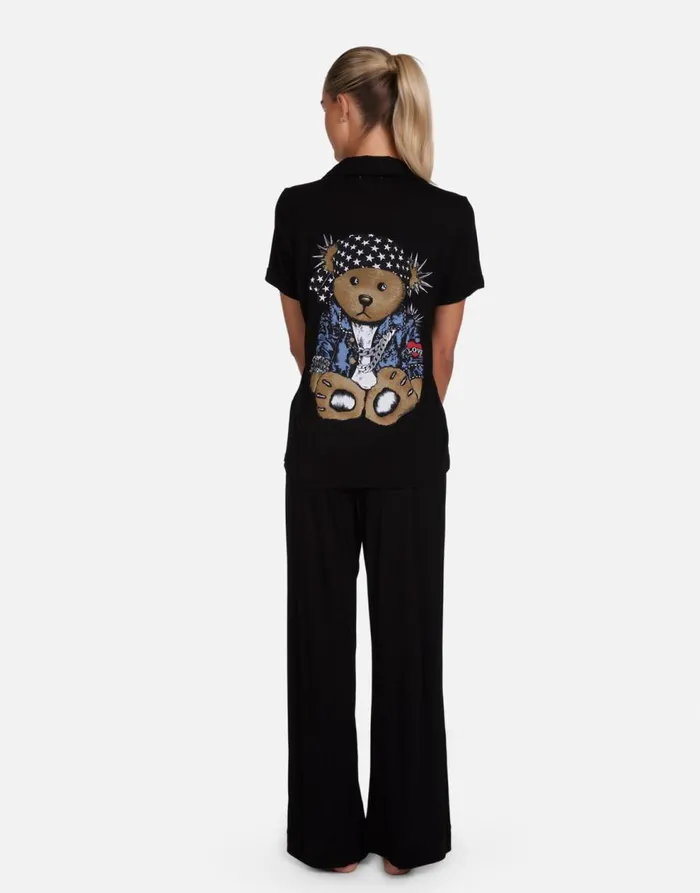 Women039s Waverly Rocker Teddy Black Lauren Moshi Short Sleeve