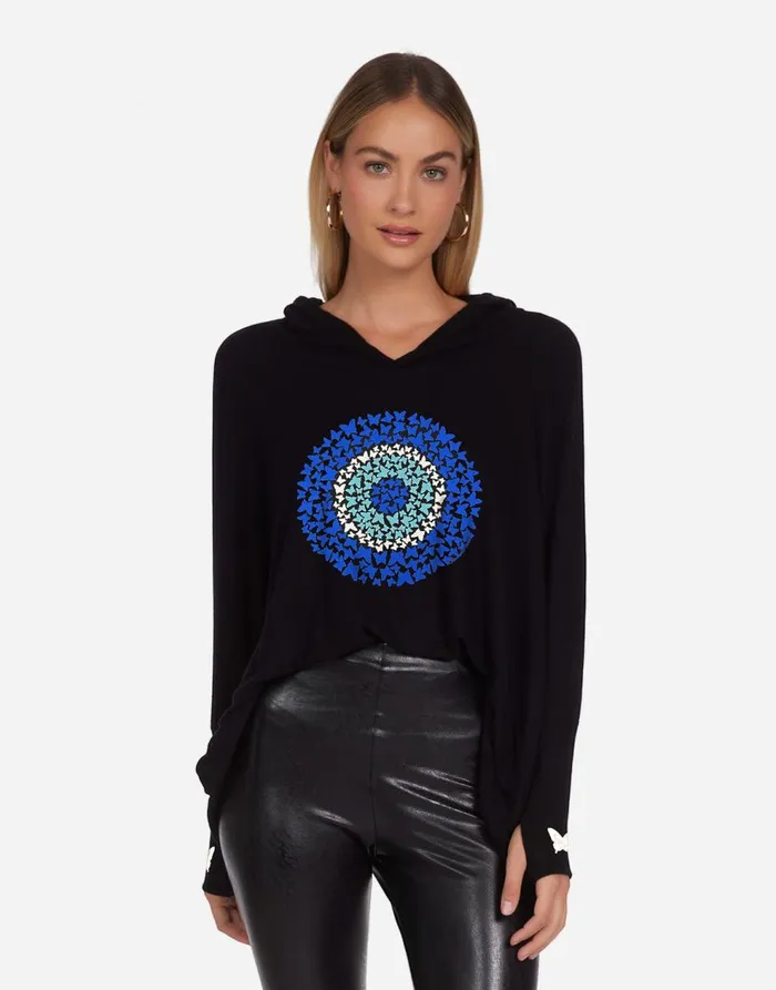 Women039s Wilma Butterfly Evil Eye Black Lauren Moshi Long Sleeve