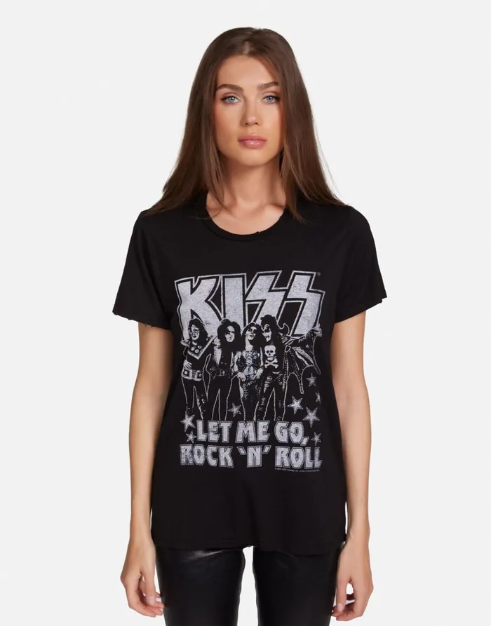 Women039s Wolf KISS Let Me Go Black Lauren Moshi Short Sleeve