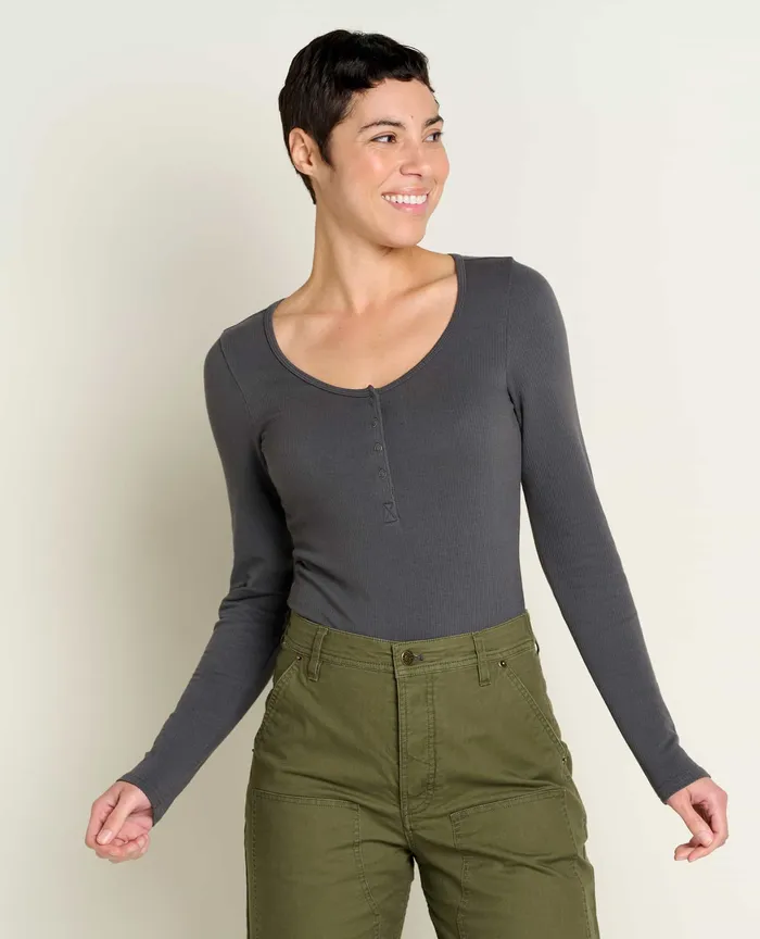 Women8217s ToadandCo Ponderosa Long Sleeve Bodysuit Soot Tops and TShirts